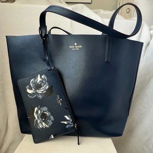 Kate Spade Blue & Floral Reversible Tote